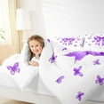thumbnail image 4 of Feelyou Purple Cute Bow Knot Twin Comforter Sets, Butterfly Ribbon Bedding Set, 2 Pieces, 4 of 8