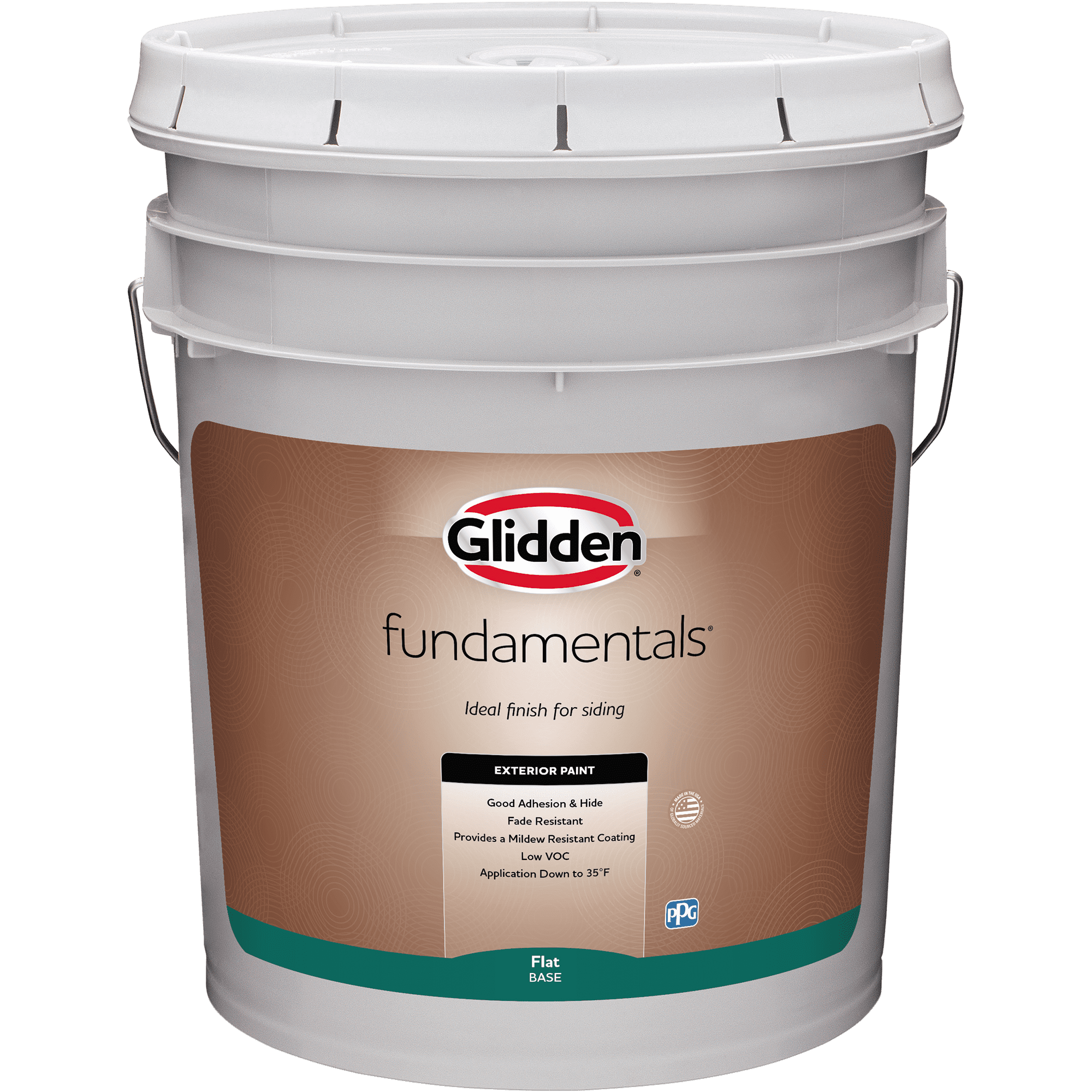 Glidden Fundamentals Quaking Grass / Green Flat Exterior Paint, 5 Gallon