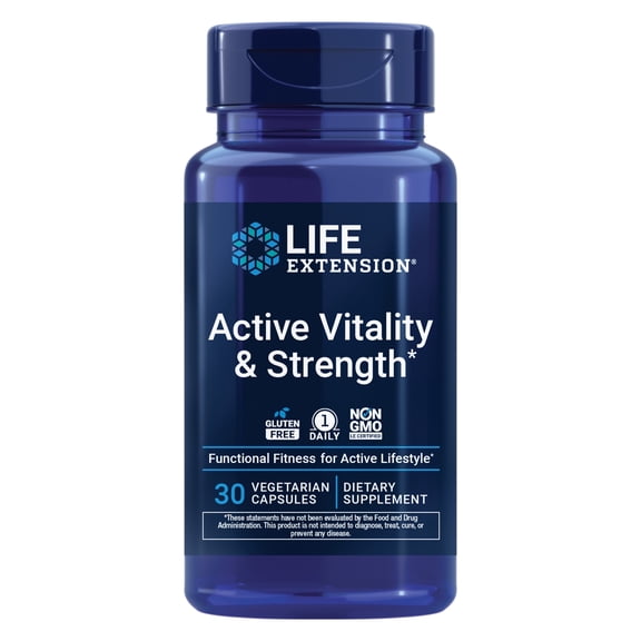 Life Extension Active Vitality & Strength, Functional Fitness, Muscle Health, Physical Independence, 1-Daily, Non-GMO, Gluten-Free, 30 Capsules