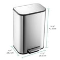thumbnail image 3 of Kitchen Trash Can with Lid, Stainless Steel Garbage Can with Foot Pedal & Removable Inner Bucket, Rectangular Step On Waste Bin for Office Bedroom Living Room, 3 of 7