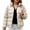 Beige, variant on Women's Lightweight Winter Quilted Padded Jacket Insulated Warm Zip Up Coat Fashion Outerwear For Cold Weather