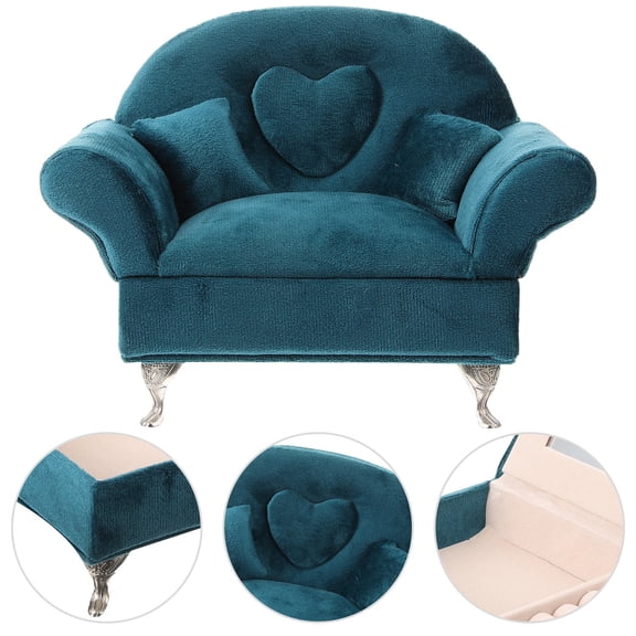 Tineasur couch shaped jewelry box Blue 1Pcs with Storage Women