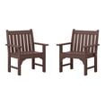 thumbnail image 3 of WestinTrends Malibu Outdoor Patio HDPE Adirondack Dining Arm Chairs (Set of 2), Dark Brown, 3 of 16