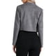 thumbnail image 3 of CHAQUETA CORTA DE SUEDE SINTÉTICO PARA MUJERES INSPIRADA CHIC, DE DOBLE BOTÓN, CON CUELLO ALTO, CIERRE DE CREMALLERA Y MANGAS LARGAS, TAMAÑO L, GRIS OSCURO, 3 of 5