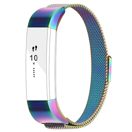 For Fitbit Alta Bands Alta HR Bands, Replacement Accessories Milanese Loop Stainless Steel Metal Bracelet Strap with Magnet Lock for Fitbit Alta HR Wristband-Colorful