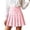 Pink, variant on Women's Summer Skirts Korean Style Short Skirt High Waisted A Line Half Length with Striped Check Pattern for Everyday and Wear Red XS