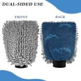 thumbnail image 2 of Microfiber Car Wash Gloves With Chenille & Polyester Terry Scratch-Free Cleaning Elastic Cuffs Water Waves in Blue, 2 of 8