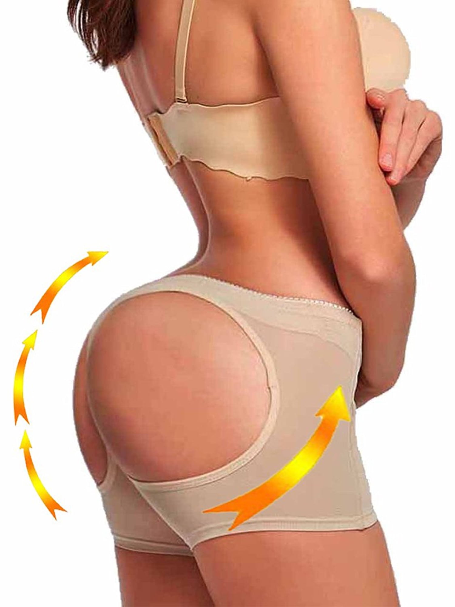 Open crotch Women Shapewear Butt Lifter Body Shaper Seamless Boyshort Hip Padded  Panty (S, Beige High Waist) at  Women's Clothing store