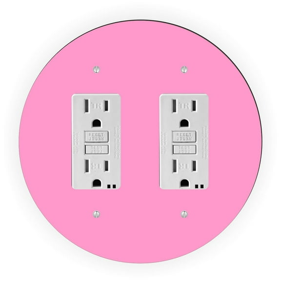 Pink Design - Round Light Switch Plate Cover - Double GFI