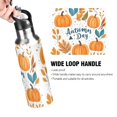 thumbnail image 4 of Yayeee 20oz Insulated Water Bottle Double Wall Stainless Steel with Flip Straw Lid, Pumpkins Pattern, 4 of 7