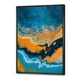 thumbnail image 3 of Designart 'Abstract Marble Composition In Orange and Blue IV' Modern Framed Canvas Wall Art Print, 3 of 5