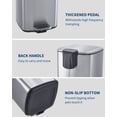 thumbnail image 4 of Kojooin Step Trash Can with Lid, 8 Gallon 30L Stainless Steel Square Garbage Bin with Inner Bucket, 4 of 8