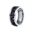 thumbnail image 2 of Men's Titanium Steel Chain Rotation Fidget Ring Cross Border Jewelry Band (Black, 8), 2 of 2