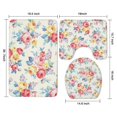 thumbnail image 3 of Pioneer Flower Floral Print Pattern Bathroom Rugs Sets 3 Piece,Toilet Cover Set,Absorbent Non Slip Bathroom Mats Sets with U-Shaped Contour Rug Toilet Rug Set, 3 of 5