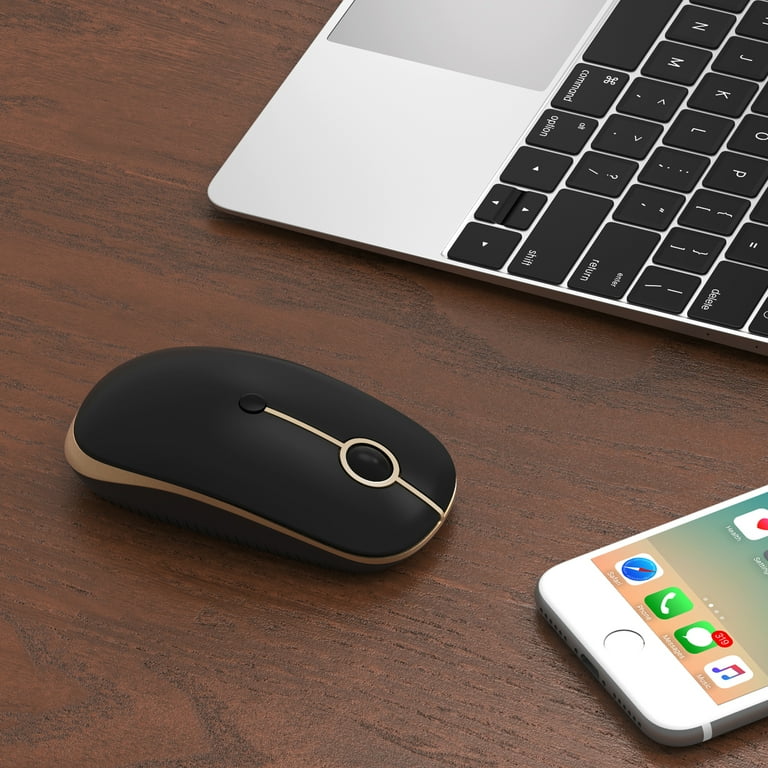 Jelly Comb ワイヤレスマウス 黒 Jelly Comb Silent Wireless Mouse, 2.4G/Bluetooth Mouse with
