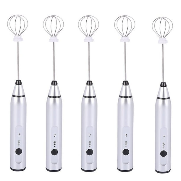 5X Recargable Eléctrico Vaporizador de Leche Con 10 Batidores, Máquina de Espuma de Mano para Café, Café Con Leche, Capuchino, Chocolate Caliente, Mezclador de Bebida Duradera