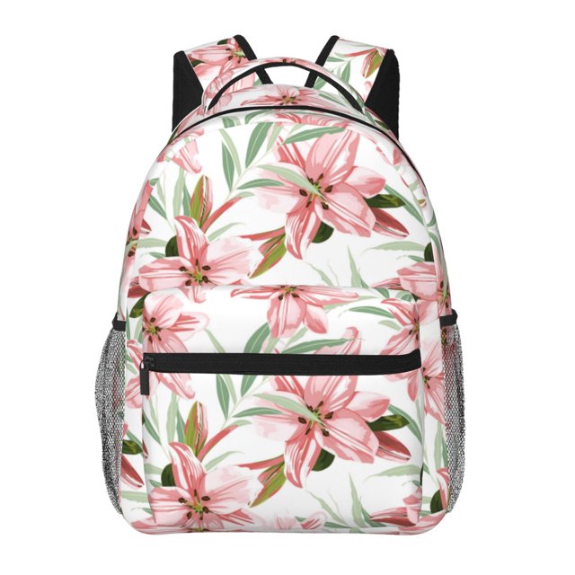 Balery Lilies Flowers Mochila Escolar Impresa, Mochila Ligera para Viajes Casual, Mochila Duradera y Cómoda Multifuncional, Mochila para Laptop-One Size
