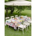 thumbnail image 3 of Outdoor Tablecloth with Umbrella Hole and Zipper, Colorful Easter Rectangle Table Cloth 54x80 Inch Waterproof Tablecloth, Sprng Watercolor Bunny Tulip Flower Plaid Picnic Table Cover for Patio, 3 of 7