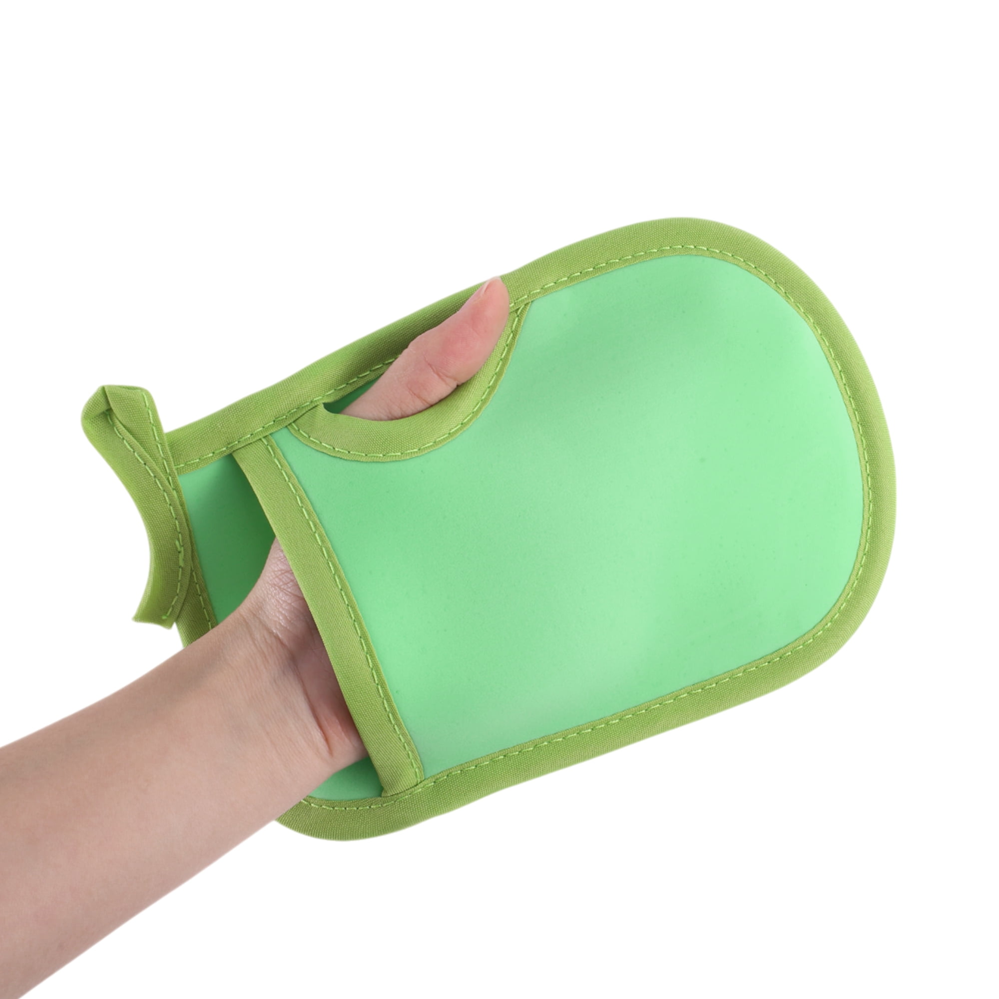 Unique Bargains Shower Gloves Body Scrubber for Bathroom 7.08"x5.11" 1 Pc Green