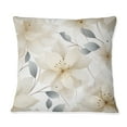 thumbnail image 3 of Designart "Classic Ivory Floral Sophistication" Floral Printed Throw Pillow, 3 of 5