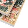 thumbnail image 4 of Juego de 2 bandejas Benzara BM302552 de MDF blancas con estampado floral de PVC, 4 of 5
