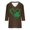 thumbnail image 5 of ZyeKqe St. Patrick's Day Shirt Women 3/4 Sleeves Blouses Cute Graphic Print Shirts Tees Crewneck Pullover Tops, 5 of 6