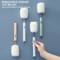thumbnail image 6 of Soft Sponge Cup Brush,10.6 in Household Baby Bottle Cleaning Brush, No Dead Angle Cleaning,1PC Sponge Brush With Long Handle, Effectively Stain Remnants Of Cup, 6 of 7