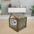 thumbnail image 3 of Mandala Pet House, Flourishing Nature Design with Paisley Motif Bohemian Pattern, Outdoor & Indoor Portable Dog Kennel with Pillow and Cover, 5 Sizes, Seafoam Marigold Red, by Ambesonne, 3 of 5