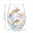thumbnail image 3 of Golden Koi Artisan Stemless Glass Cup, 15oz 2D Nature‑Inspired Dream Collectible Decorative Drinking Tumbler, Gift for Women, Mom, Birthday & Housewarming Party by XSAOP, 3 of 7