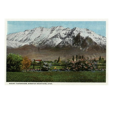 Utah - View of Mount Timpanogos in the Wasatch Mountains, c.1917 Print Wall Art By Lantern