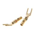 thumbnail image 3 of Brass gold plated Y-type fork speaker plug or screw fork connector adapter, 3 of 5