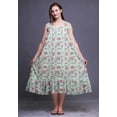 thumbnail image 2 of Bimba Pastel Mint7 Floral Ranunculus & Roses Sleeveless Cotton Nightgowns For Women Printed Mid-Calf Length Sleepwear XXX-Large, 2 of 6