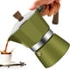thumbnail image 1 of Cafetera de Espresso 3 Taza Aluminio Moka Pot Clásica para Estufa 150ml 10oz Percoladora Mocha Café Greca Preparación Italiano y Cubano Green Cup, 1 of 8