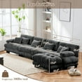 thumbnail image 5 of FFH Modular Cloud Sofa, 173.2" Oversized 4 Seater L-Shaped Sectional Couch, Tufted Modern Sofa with Deep Seat (Chenille Dark Gray, 4 Seater with 1 Ottoman), 5 of 11