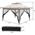 thumbnail image 3 of VINGLI Pop Up Canopy Tent 12 x 12ft with Removable 4 Meshwalls & Portable Rolling Carrying Bag, Patio Gazebo Party Tent Outdoor Folding Canopy Tent, 3 of 7