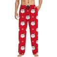 thumbnail image 6 of Adeawade Mens Christmas Pants Elastic Waist Drawstring Xmas Pajamas Sleepwear Pants With Pocket Pj Bottoms Wide Leg Slacks Cartoon Santa Prints Casual Trousers Soft Home Wear Hot Pink M, 6 of 6