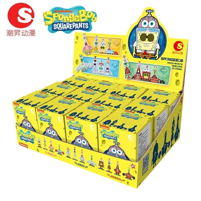 Caja ciega de Bob Esponja de Anime, modelo de figuras de acción, caja de la suerte Kawaii, caja Original de juguete, modelo aleatorio, Patrick Star, caja ciega bonita, regalo
