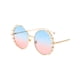 thumbnail image 5 of Jumpingount Gafas de sol redondas con estilo Protección Accesorio de moda Gafas de sol con perlas Marco de PC Marco dorado clásico Azul Rosa Marco Dorado Azul Rosa 2Conjunto, 5 of 6