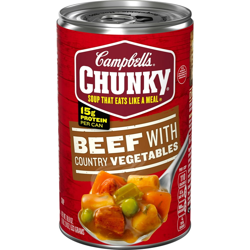 Campbell&rsquo;s Chunky Soup, Beef with Country Vegetables Soup, 18.8 Ounce