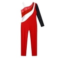 thumbnail image 5 of inlzdz Kids Girls Sparkle Full Body Long Sleeve Leotard for Gymnastic Ballet Dance Skating Jumpsuit Red 14, 5 of 6