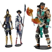 Toys Mortal Kombat Scorpion and Raiden 7" Action Figure Multipack + Toys Mortal Kombat Sub Zero Bloody Frozen Over Skin 7 Action Figure, Pack of 2