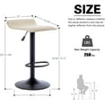 thumbnail image 2 of CQAOE Adjustable Bar Stools Set of 2, Modern Swivel PU Leather Backless Bar Chairs, Airlift Height Adjustable Counter Stools for Kitchen Island, Dining Room, Home Bar (Beige, Black Base), 2 of 10
