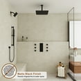 thumbnail image 2 of CASAINC 16" Ceiling Mounted Square Shower System with Wall Mounted Square Shower Head, Handheld Sprayers, and Body Jets, Matte Black, 2 of 9