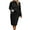 Black, variant on comerut 2 Pcs/Set Sweater Skirt Suit Knit Thick Warm Soft Solid Color Long Sleeve Half-high Collar Cold Resistant Slit Hem Elastic Casual Commute Knee Lengh Skirt Set