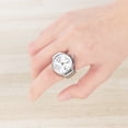 thumbnail image 3 of GOOHOCHY Reloj analógico de cuarzo con esfera para hombre y mujer, reloj de cuarzo elástico con anillo para el dedo (blanco), 3 of 8