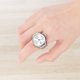 thumbnail image 3 of GOOHOCHY Reloj analógico de cuarzo con esfera para hombre y mujer, reloj de cuarzo elástico con anillo para el dedo (blanco), 3 of 8