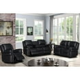 thumbnail image 3 of Hybition 3 - Piece Living Room Set Faux Leather Sofa Set-Black, 3 of 7
