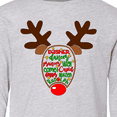 thumbnail image 4 of Inktastic Christmas Reindeer Face with Names and Red Nose Long Sleeve Youth T-Shirt, 4 of 5