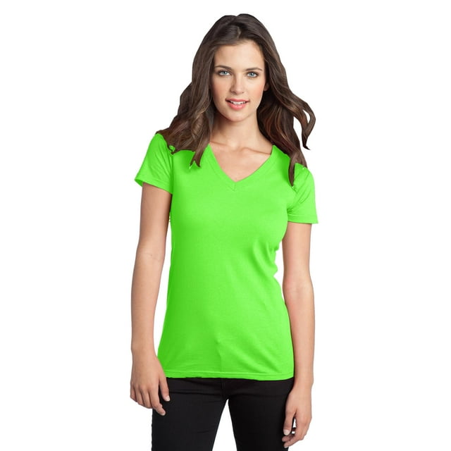 DISCONTINUADO District - Camiseta Juniors The Concert V-Neck M Verde Neón Distrito DT5501