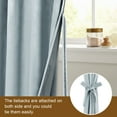 thumbnail image 5 of XWZO Velvet Thermal Curtains for Winter, Energy Efficiency Room Darkening Grommet Window Curtain Drapes for Living Room/Patio, Blue Door Curtains with Tiebacks, W52 x L84, Stone Blue, 5 of 9